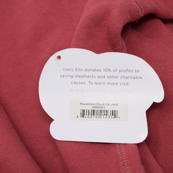 Ivory Ella Sweatshirt Women Large Classic Crewneck Organic Cotton Elephant New - Picture 12 of 12